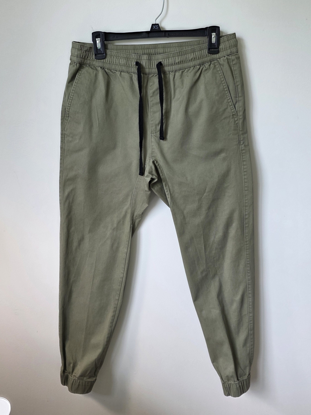 Forever 21 Men Olive Green Jogger Pants Size M Cotton Drawstring Pull On Casual